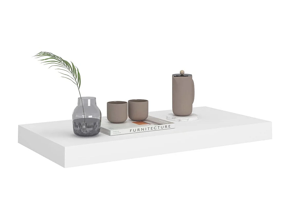 Étagère murale murale blanc 50x23x3,8 cm MDF OFR34338 BonneVie Meuble
