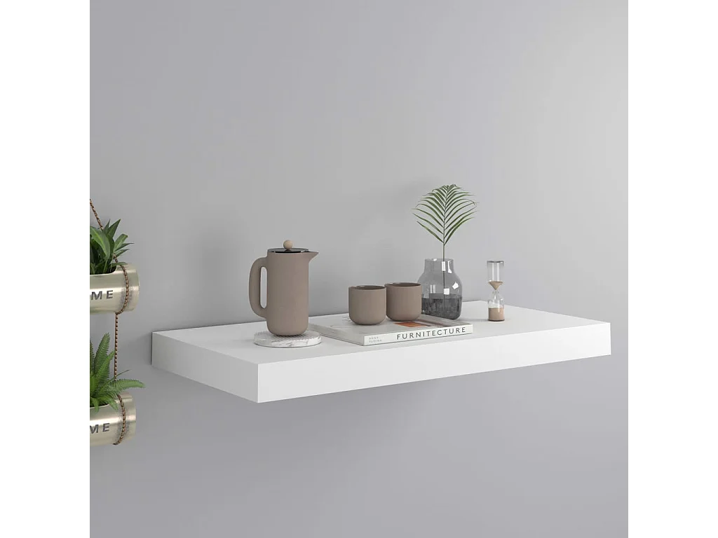 Étagère murale murale blanc 50x23x3,8 cm MDF OFR34338 BonneVie Meuble