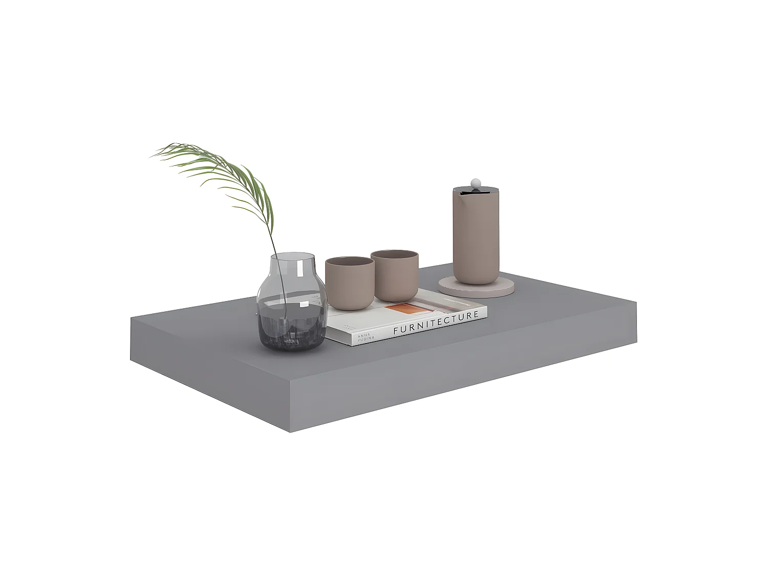 Wandschap zwevend 40x23x3,8 cm MDF grijs NL720904