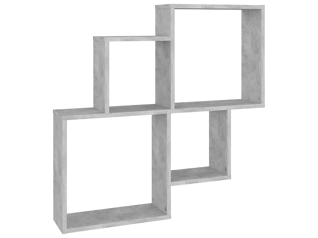 Étagère cube murale Gris béton 80x15x78,5 cm Aggloméré OFR25323 BonneVie Meuble