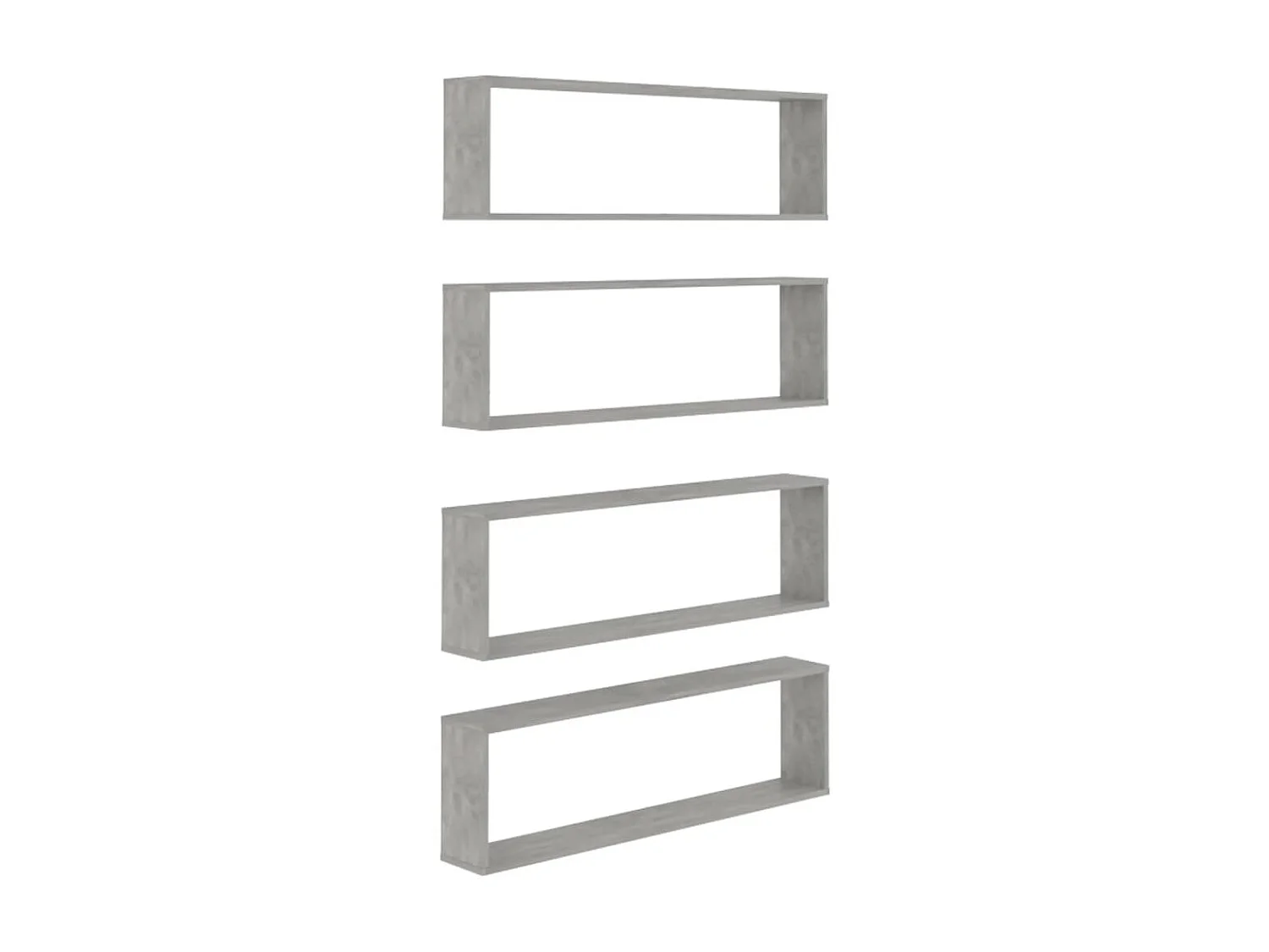 Étagères cube murales 4 pcs Gris béton 100x15x30 cm Aggloméré OFR92761 BonneVie Meuble