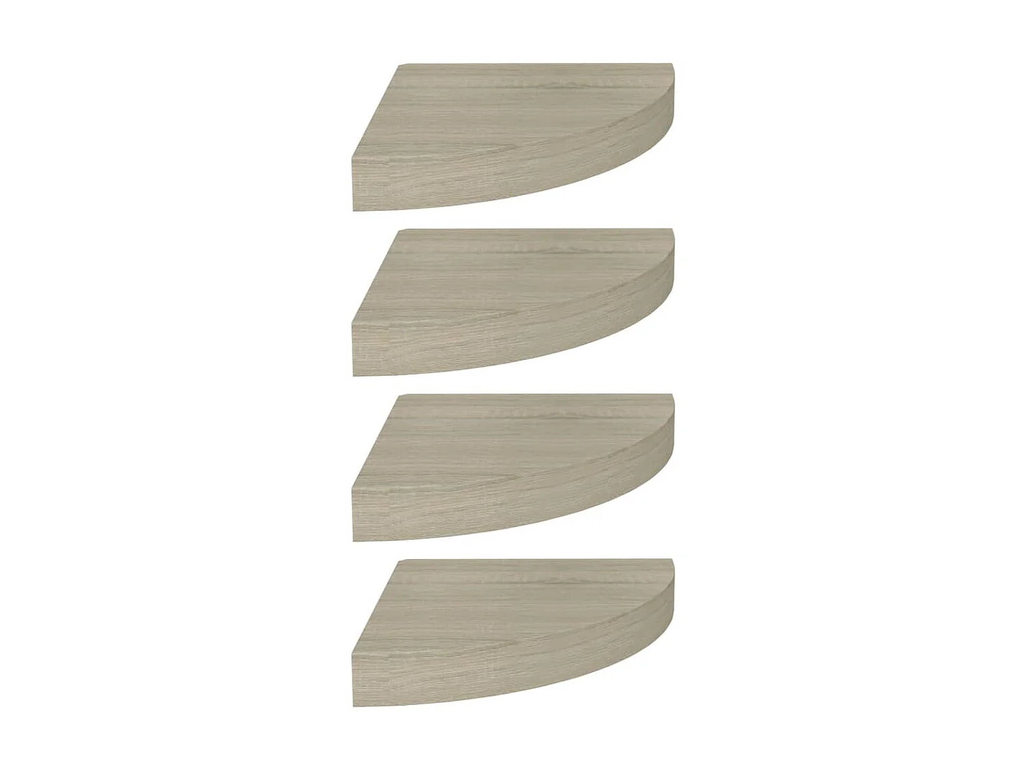 Estante de pared de esquina 4 uds MDF roble 25x25x3,8 cm ES67328