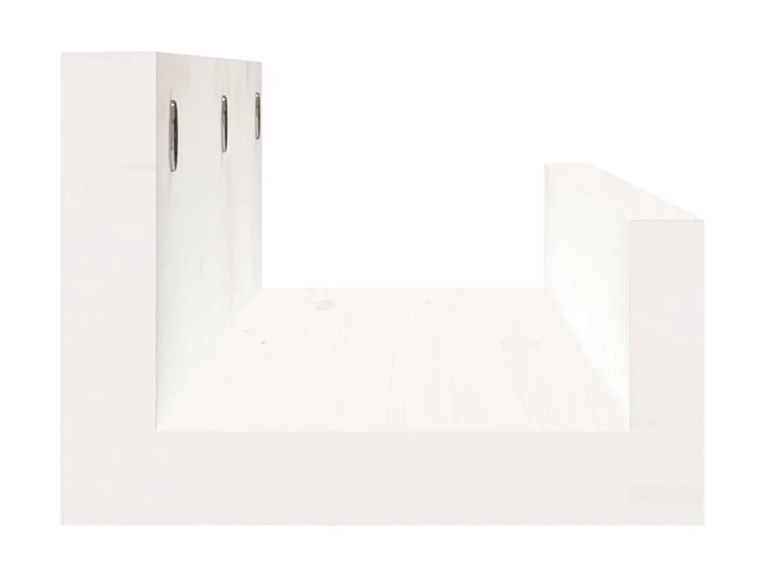 Étagères murales 2 pcs Blanc 50x12x9 cm Bois de pin massif OFR78846 BonneVie Meuble