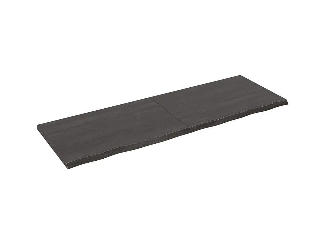 Étagère murale marron foncé bois chêne massif traité OFR37039 BonneVie Meuble
