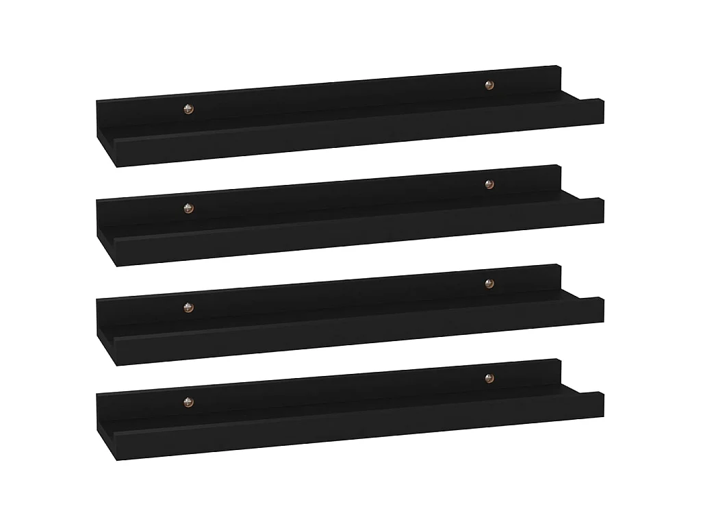 Étagères murales 4 pcs Noir 40x9x3 cm OFR50254 BonneVie Meuble