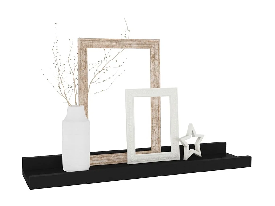 Étagères murales 4 pcs Noir 40x9x3 cm OFR50254 BonneVie Meuble