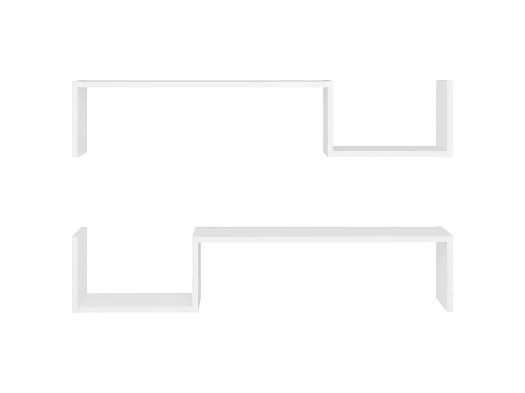 Estantes de parede 2 pcs 100x15x20 cm derivados madeira branco PT328707