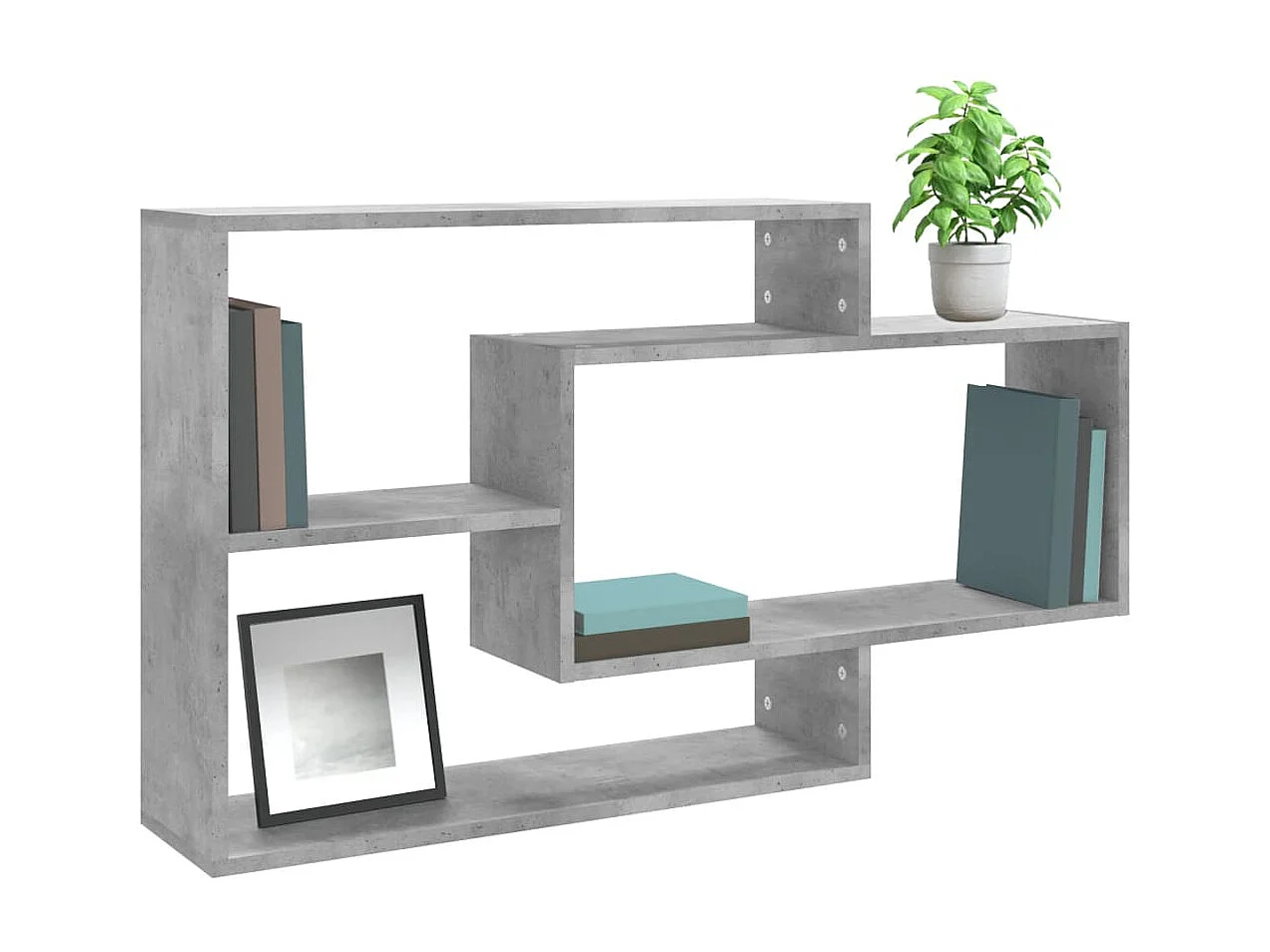 Prateleiras de parede derivados de madeira cinzento cimento PT286744
