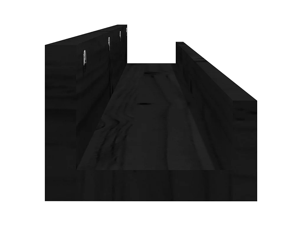 Prateleiras de parede 2 pcs 110x12x9 cm pinho maciço preto PT885916