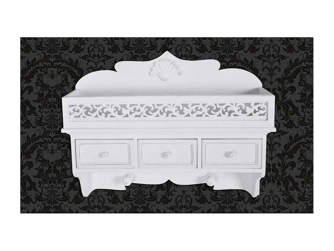 Étagère murale avec 3 tiroirs 2 crochets OFR85858 BonneVie Meuble