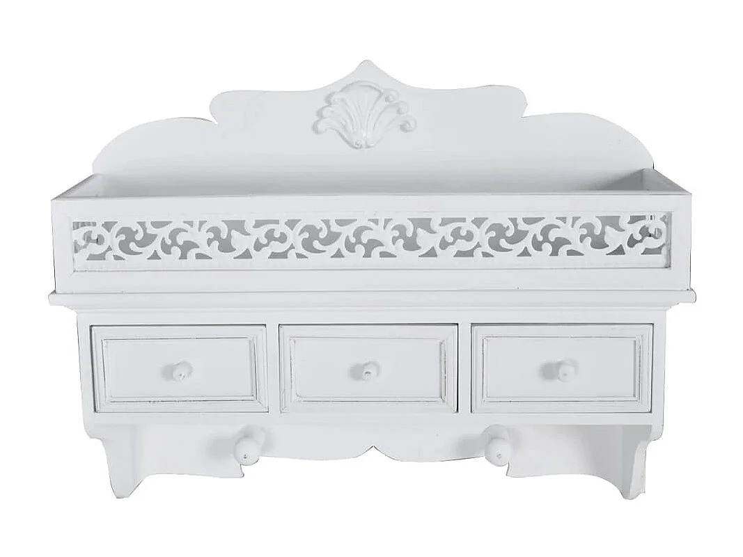 Étagère murale avec 3 tiroirs 2 crochets OFR85858 BonneVie Meuble