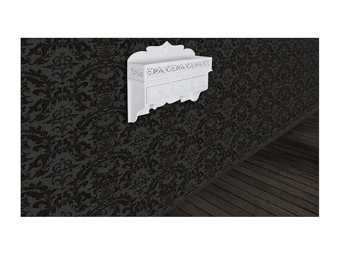 Étagère murale avec 3 tiroirs 2 crochets OFR85858 BonneVie Meuble