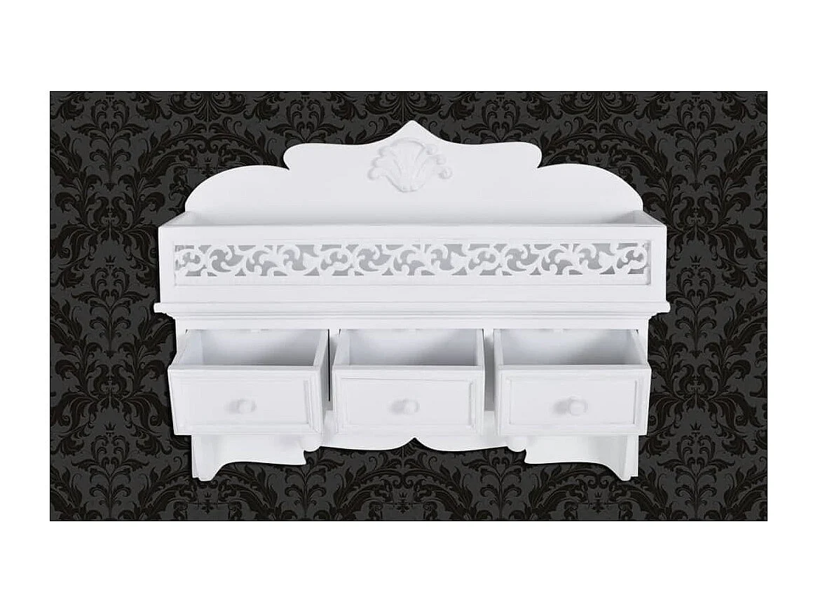 Étagère murale avec 3 tiroirs 2 crochets OFR85858 BonneVie Meuble