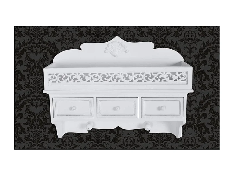 Étagère murale avec 3 tiroirs 2 crochets OFR85858 BonneVie Meuble