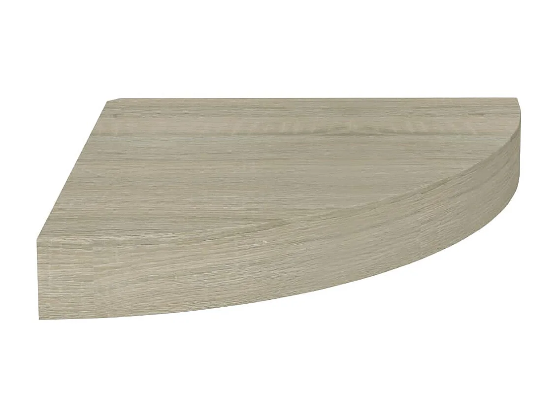 Étagères d'angle murales 2 pcs chêne 25x25x3,8 cm MDF OFR42471 BonneVie Meuble