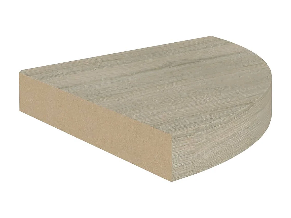 Étagères d'angle murales 2 pcs chêne 25x25x3,8 cm MDF OFR42471 BonneVie Meuble