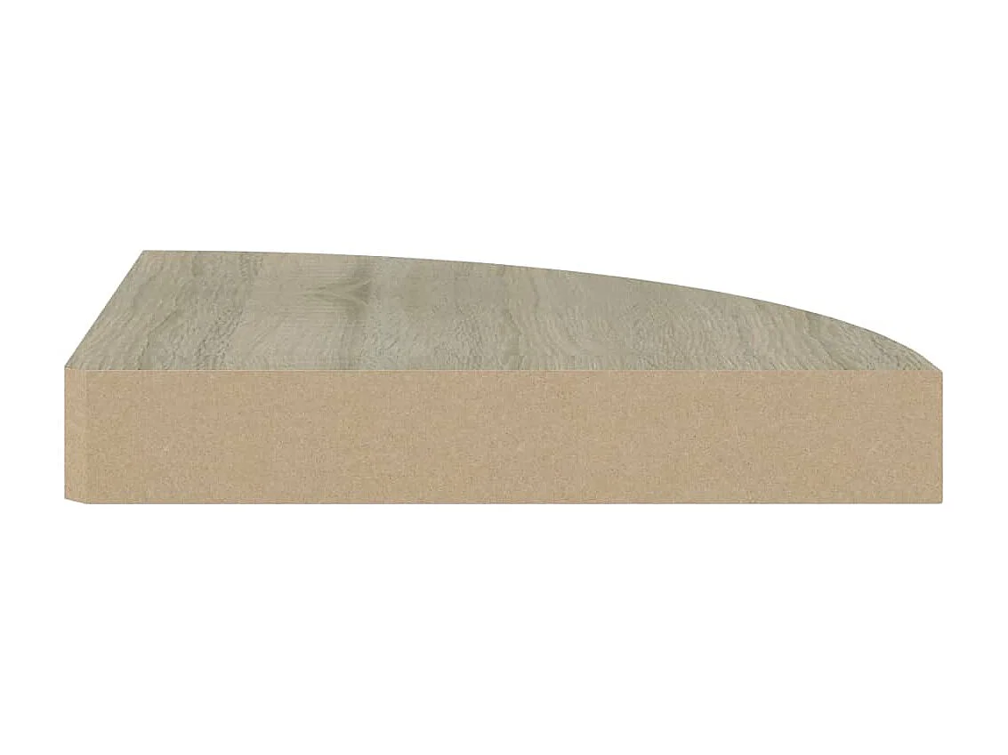 Étagères d'angle murales 2 pcs chêne 25x25x3,8 cm MDF OFR42471 BonneVie Meuble