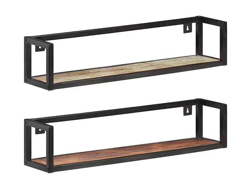 Prateleiras de parede 2 pcs 80 cm madeira recuperada maciça PT166592