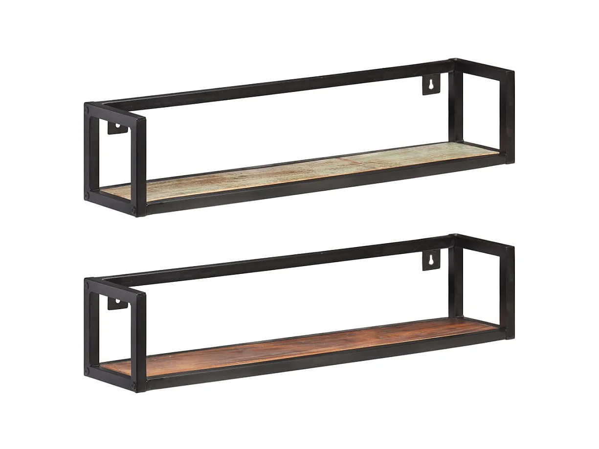 Prateleiras de parede 2 pcs 80 cm madeira recuperada maciça PT166592