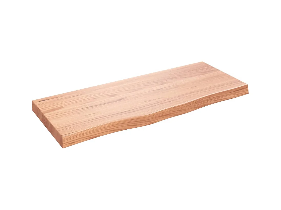 Étagère murale marron clair bois chêne massif traité OFR74380 BonneVie Meuble