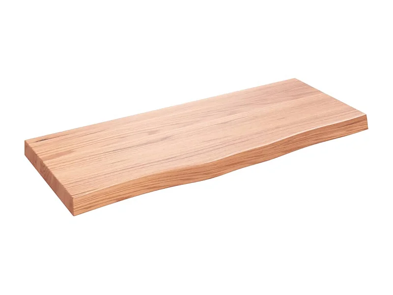 Étagère murale marron clair bois chêne massif traité OFR74380 BonneVie Meuble