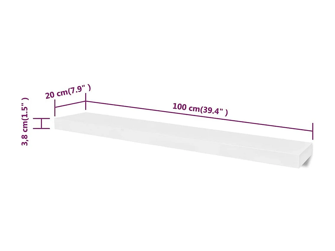 Étagères murales 4 pcs Blanc 100 cm OFR98469 BonneVie Meuble