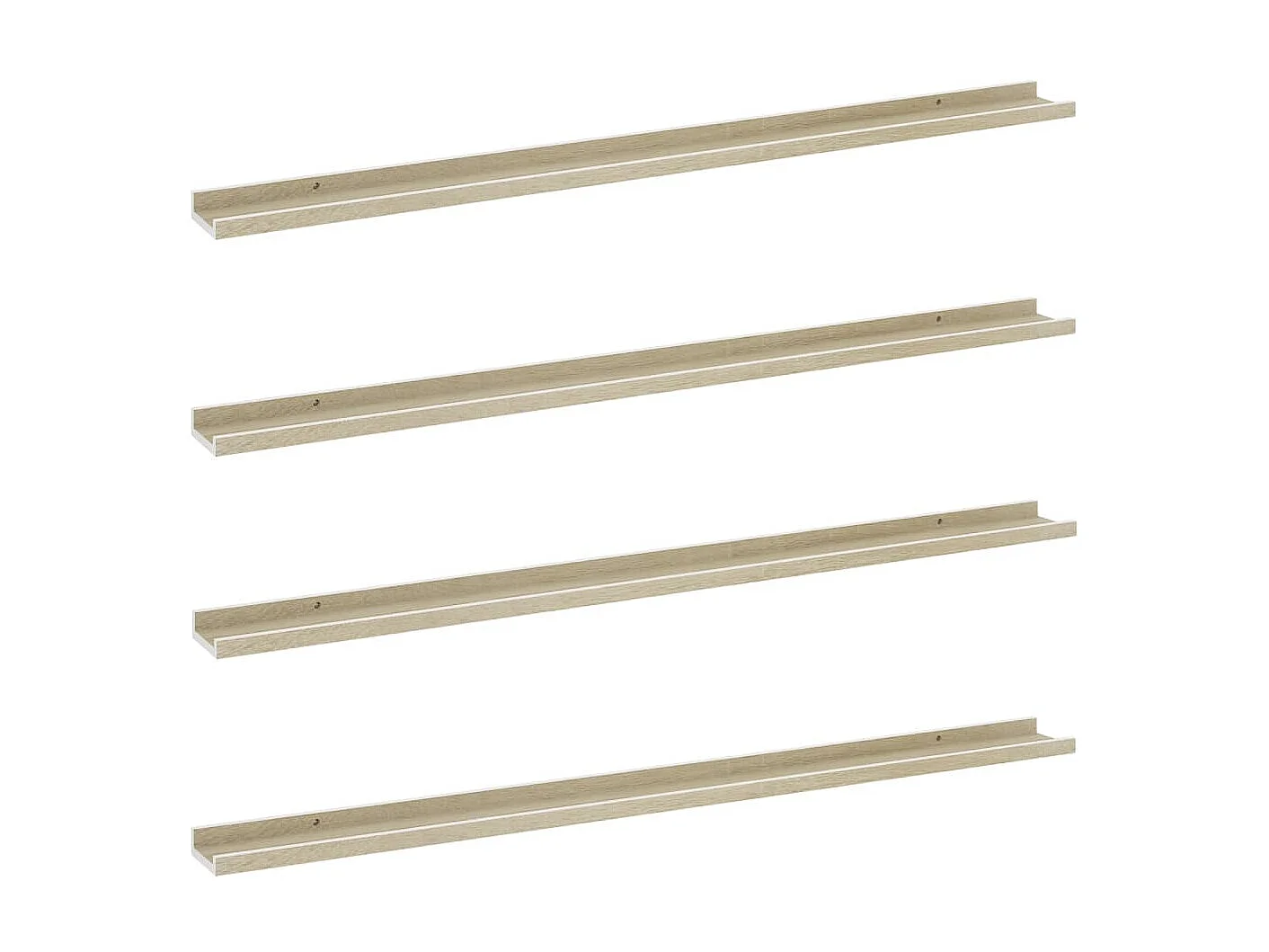 Étagères murales 4 pcs blanc et chêne sonoma 115x9x3 cm OFR19709 BonneVie Meuble