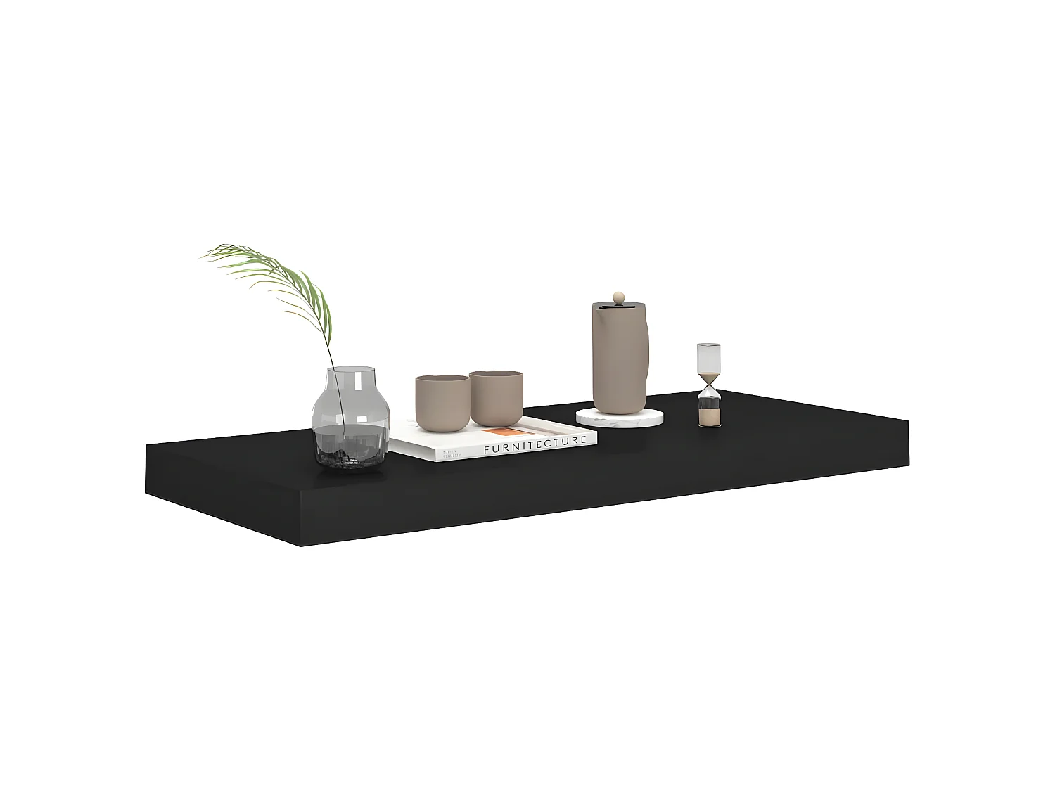 Étagère murale murale Noir 60x23,5x3,8 cm MDF OFR15261 BonneVie Meuble