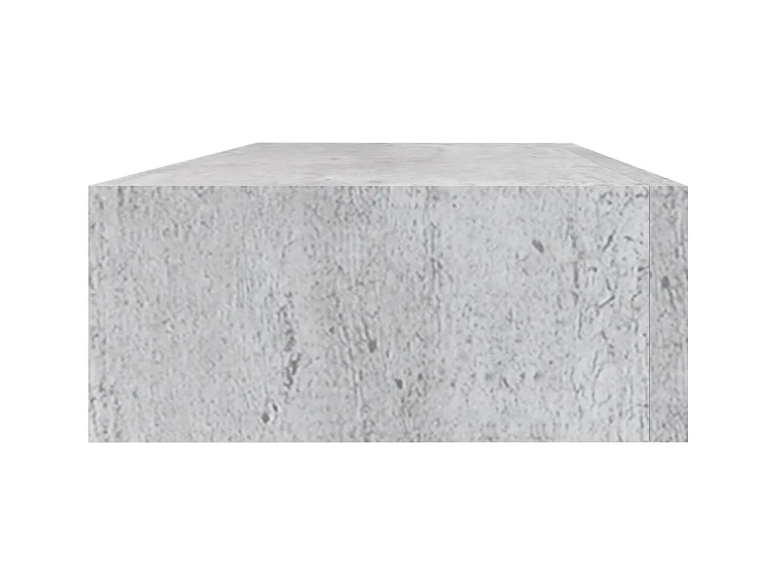 Étagère à tiroir murale Gris béton 60x23,5x10 cm MDF OFR27102 BonneVie Meuble