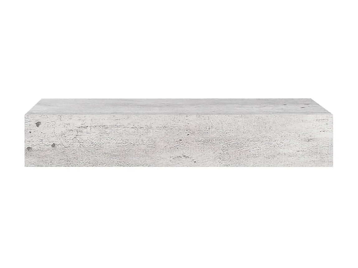 Étagère à tiroir murale Gris béton 60x23,5x10 cm MDF OFR27102 BonneVie Meuble