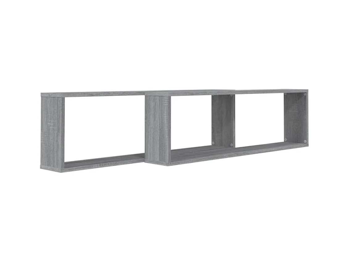 Étagères murales cube 2 pcs Sonoma gris 100x15x30 cm Bois OFR51340 BonneVie Meuble