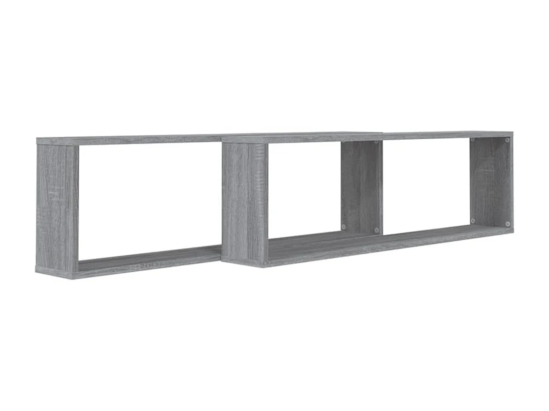 Étagères murales cube 2 pcs Sonoma gris 100x15x30 cm Bois OFR51340 BonneVie Meuble