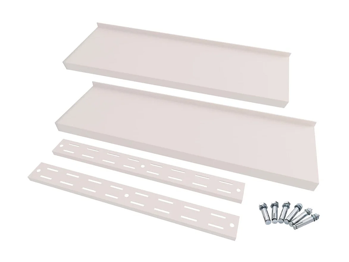 Étagères murales murales à 2 niveaux 2 pcs Inox 300x30 cm OFR86558 BonneVie Meuble