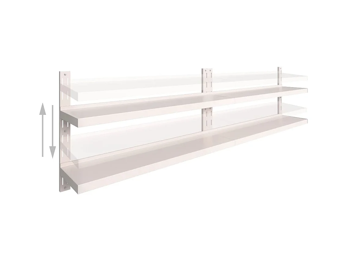 Étagères murales murales à 2 niveaux 2 pcs Inox 300x30 cm OFR86558 BonneVie Meuble