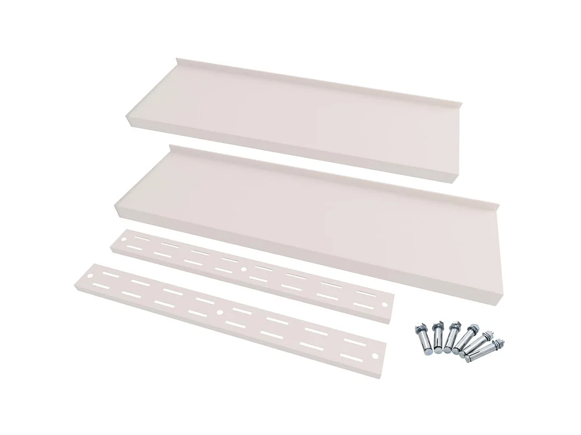 Étagères murales murales à 2 niveaux 2 pcs Inox 300x30 cm OFR86558 BonneVie Meuble