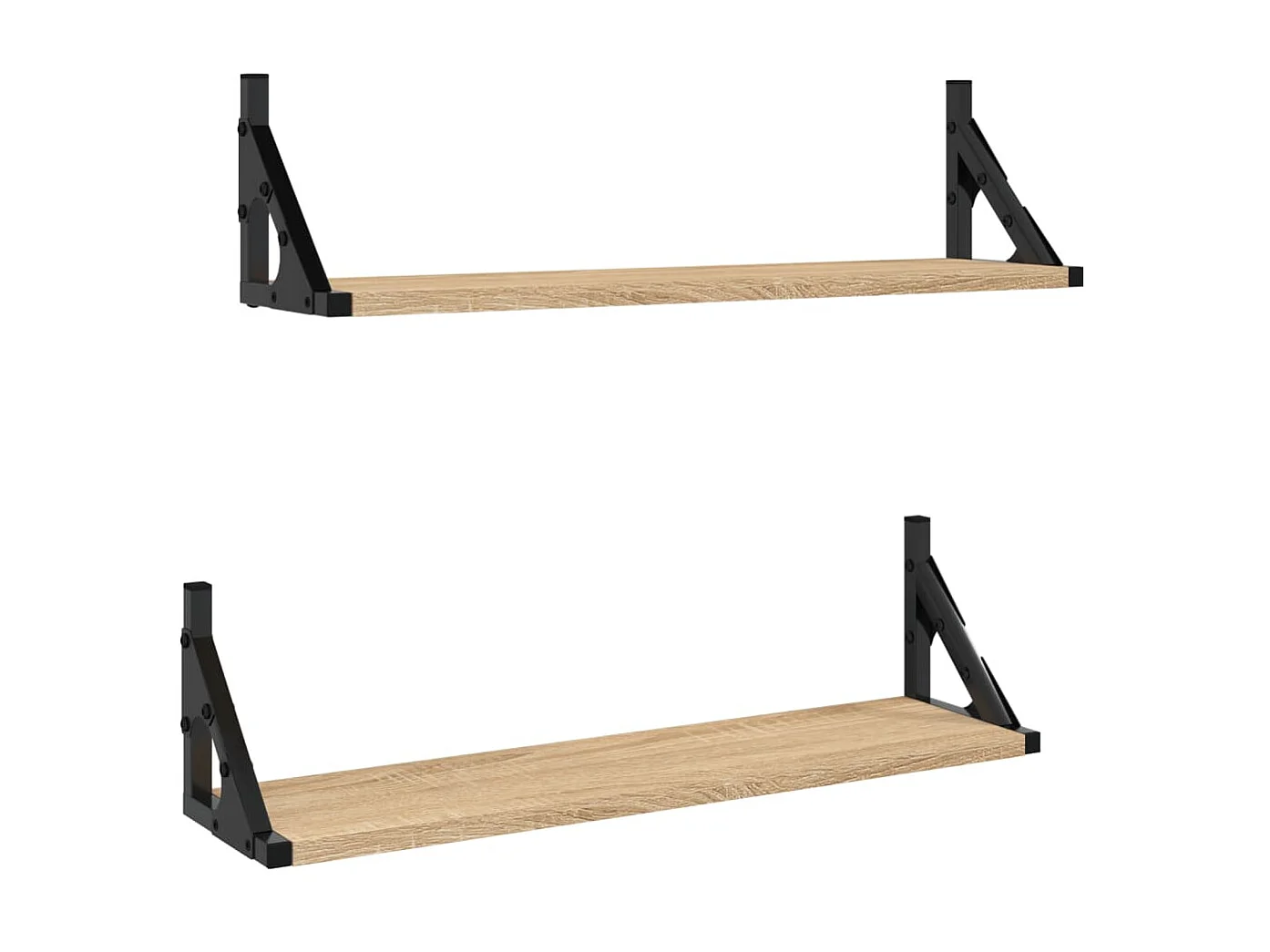 Étagères murales 2 pcs chêne sonoma 60x15x15,5 cm OFR46045 BonneVie Meuble