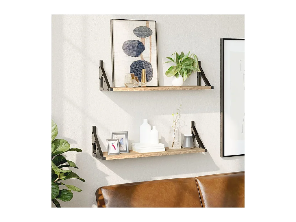 Estantes de pared 2 unidades roble Sonoma 60x15x15,5 cm ES76964