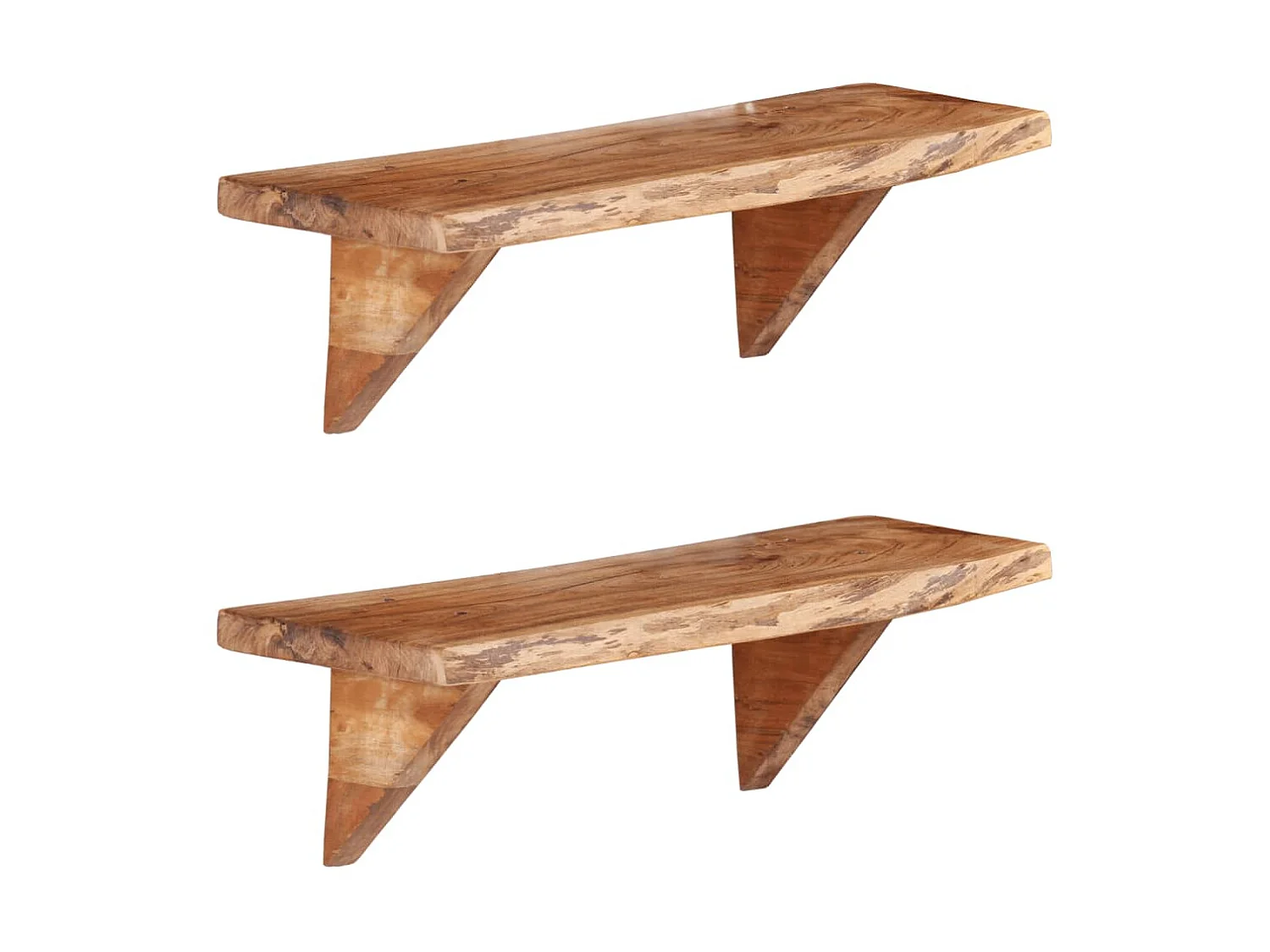 Étagères murales 2 pcs 60x20x18 cm Bois d'acacia massif OFR44258 BonneVie Meuble