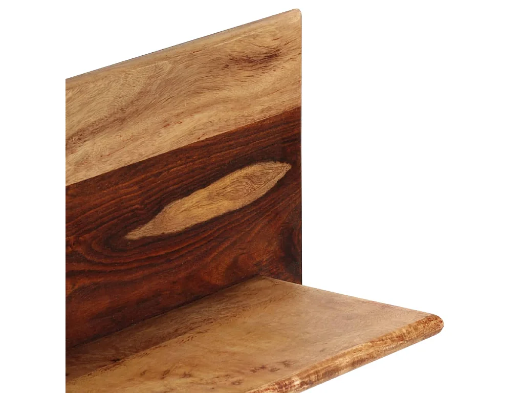 Étagères murales 2 pcs 118 x 26 x 20 cm Bois de Sesham massif OFR45372 BonneVie Meuble