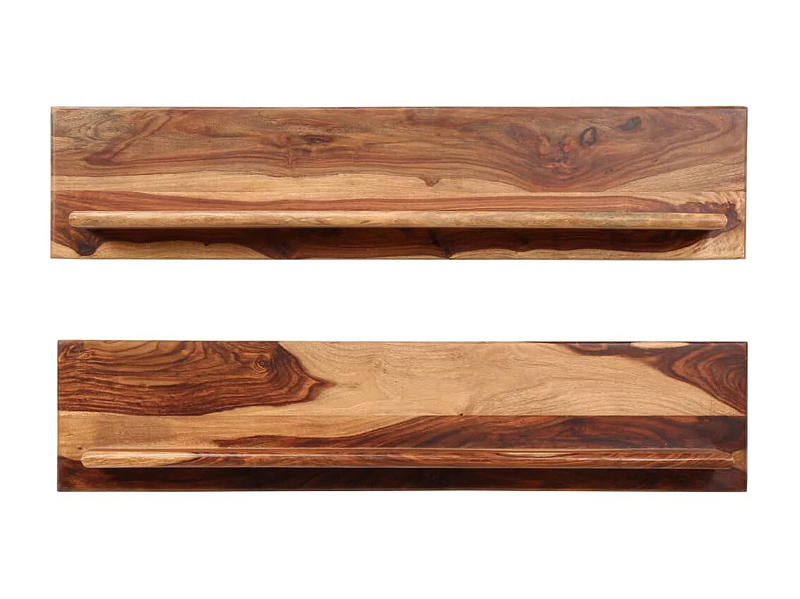 Étagères murales 2 pcs 118 x 26 x 20 cm Bois de Sesham massif OFR45372 BonneVie Meuble
