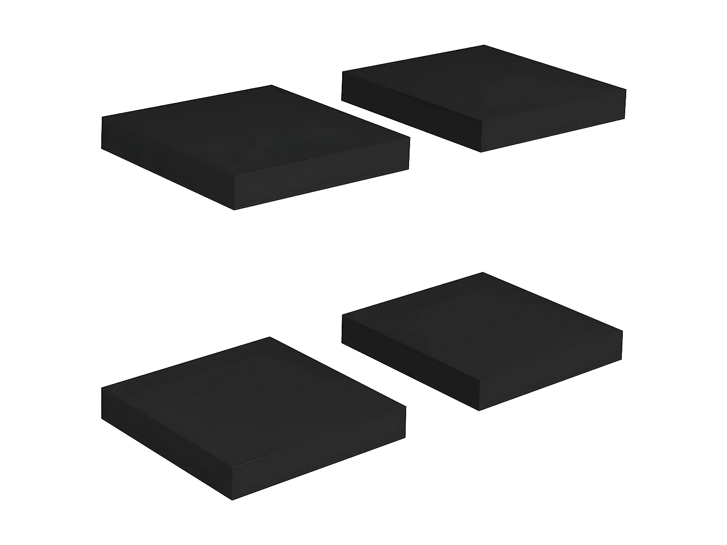 Estantes de pared de pared 4 uds MDF negro 23x23,5x3,8 cm ES53364