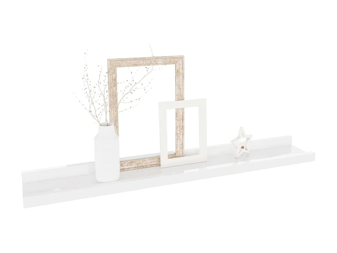 Étagères murales 4 pcs Blanc brillant 60x9x3 cm OFR22229 BonneVie Meuble
