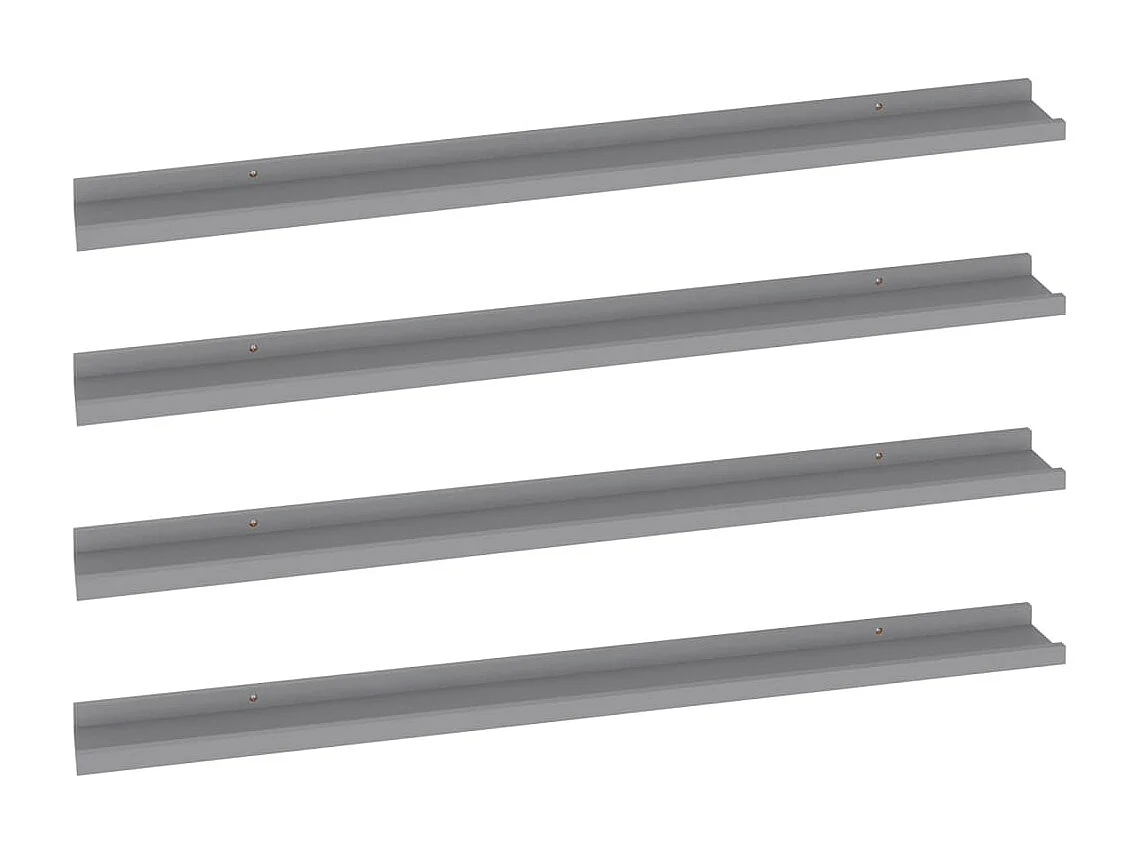 Étagères murales 4 pcs Gris 100x9x3 cm OFR83923 BonneVie Meuble