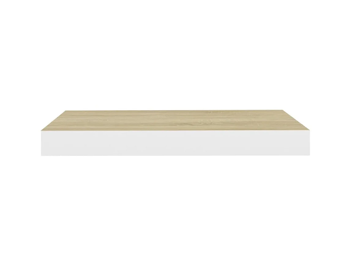 Prateleira de parede suspensa 50x23x3,8cm MDF carvalho e branco PT185771