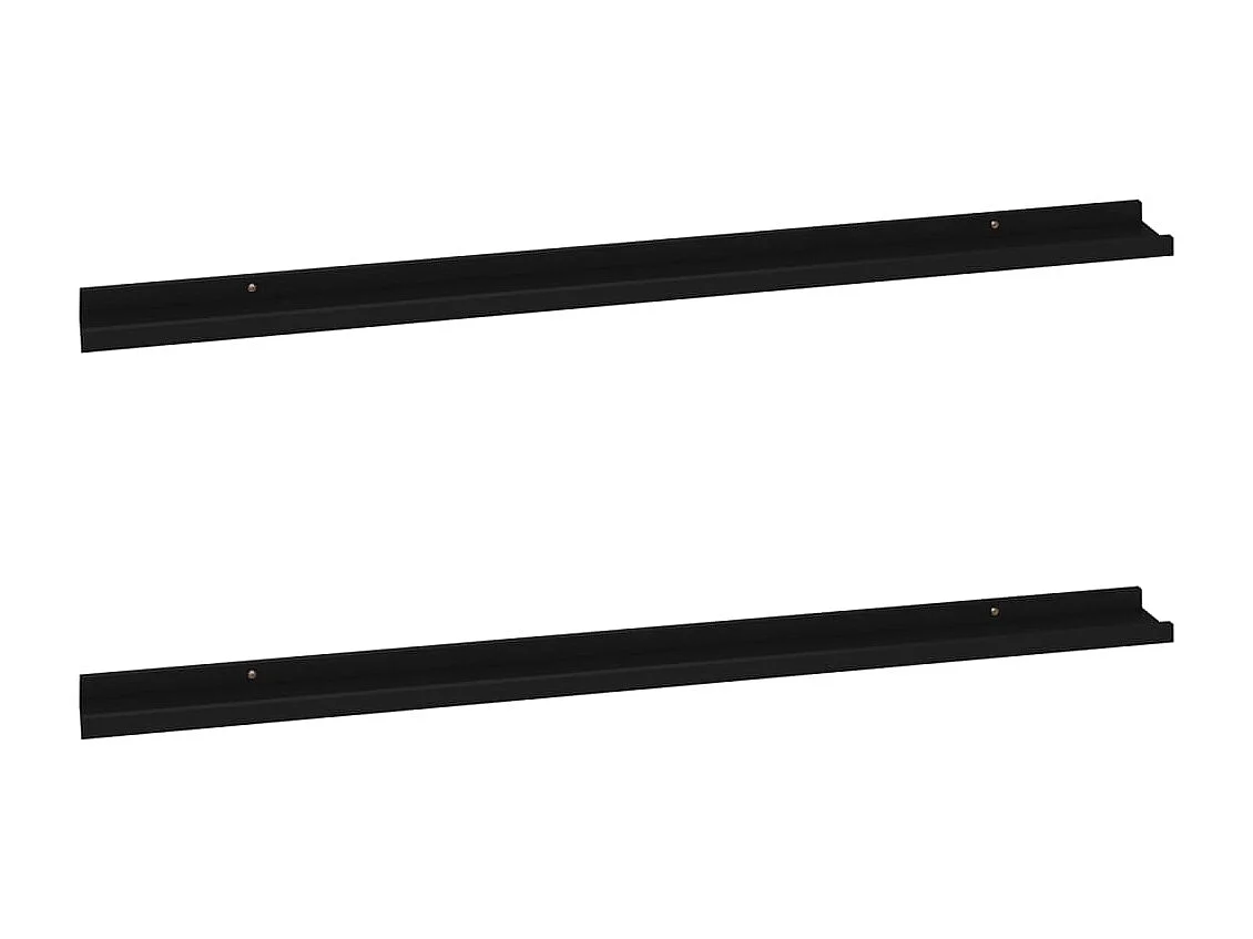 Estantes de pared 2 unidades negro 115x9x3 cm ES79406