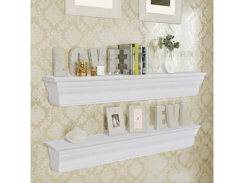 Estantes de pared Aaliyah 2 unidades blanco ES83654