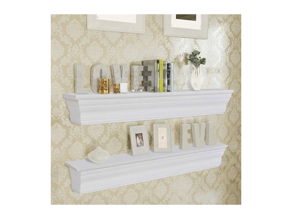 Étagères murales Aaliyah 2 pcs Blanc OFR63739 BonneVie Meuble
