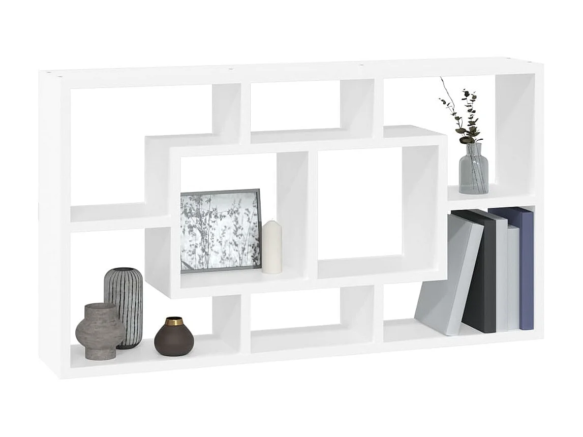 Étagère murale 8 compartiments Blanc brillant OFR79095 BonneVie Meuble