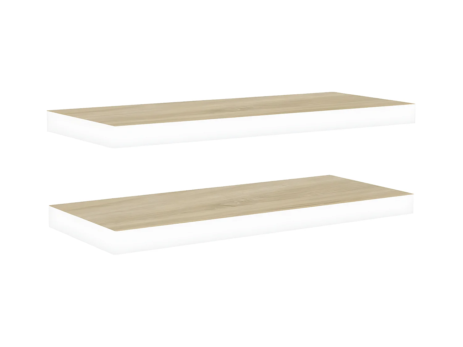 Prateleiras de parede 2 pcs 80x23,5x3,8cm MDF carvalho e branco PT645591