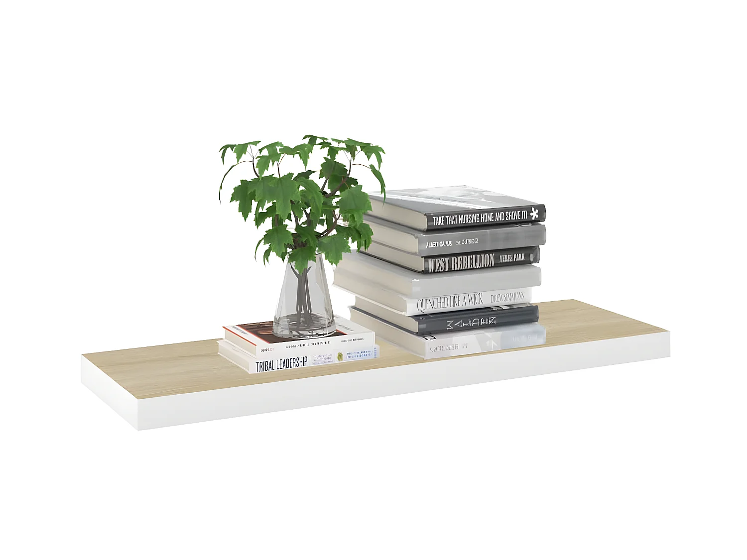 Prateleiras de parede 2 pcs 80x23,5x3,8cm MDF carvalho e branco PT645591